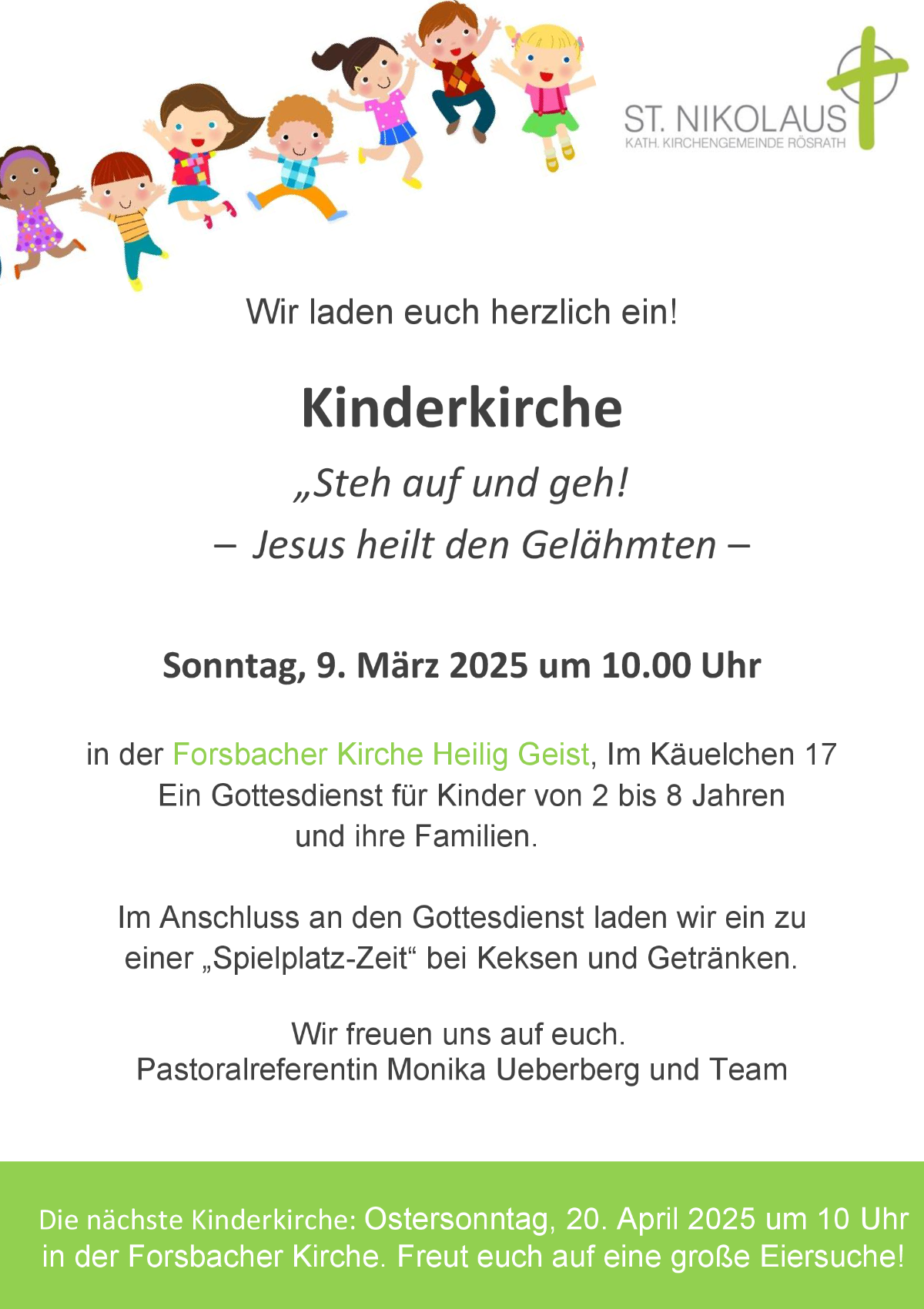 2025 Einladung_Kinderkirche_März (c) Kath. Kirchengemeinde St. Nikolaus Rösrath