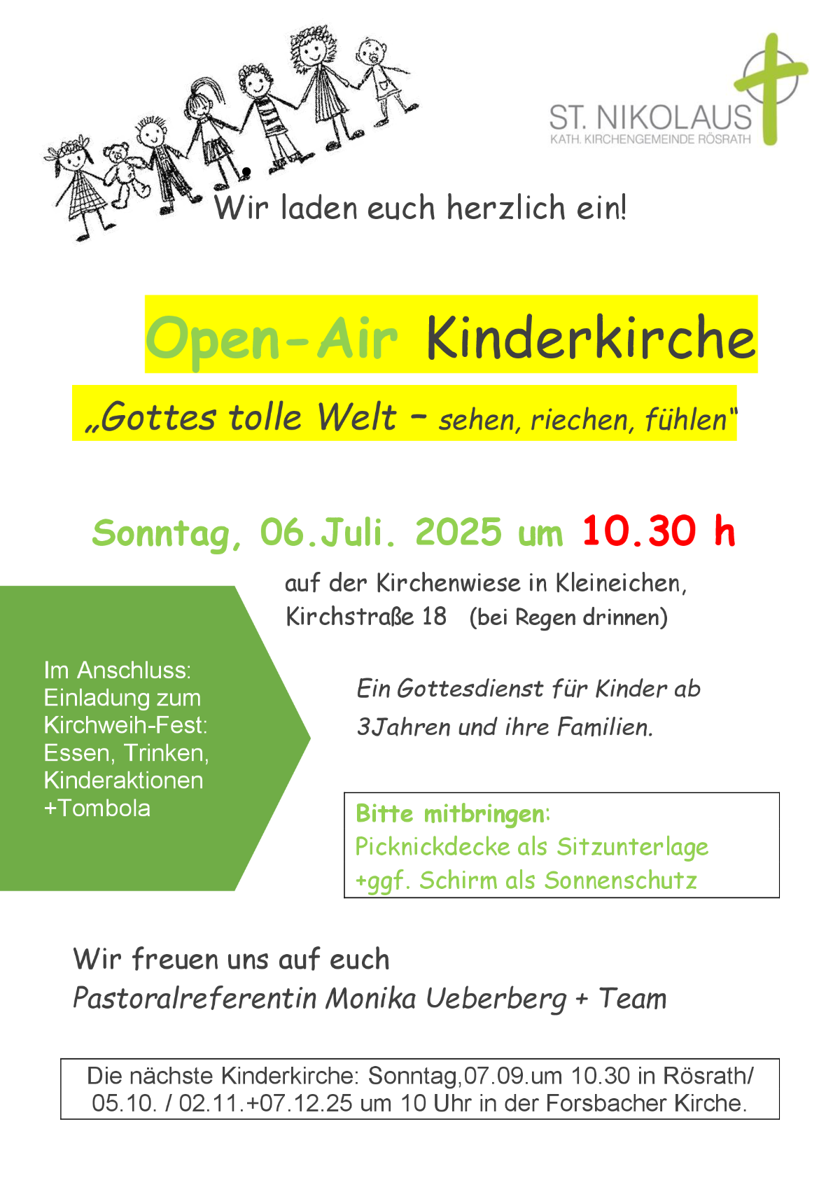 2025 Flyer Kinderkirche Gottes Welt sehen hören (c) Kath. Kirchengemeinde St. Nikolaus Rösrath