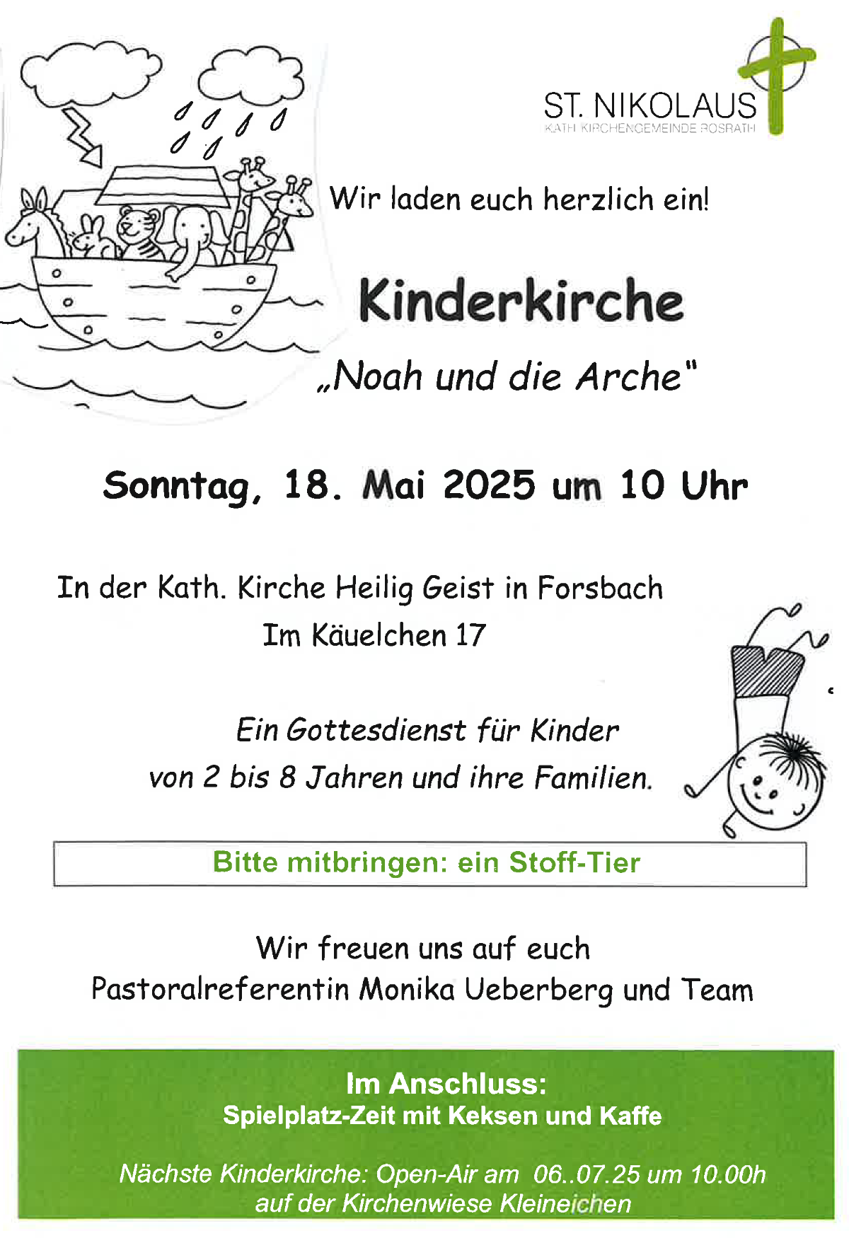 2025 Kinderkirche Arche Noah - Einladung (c) Kath. Kirchengemeinde St. Nikolaus Rösrath