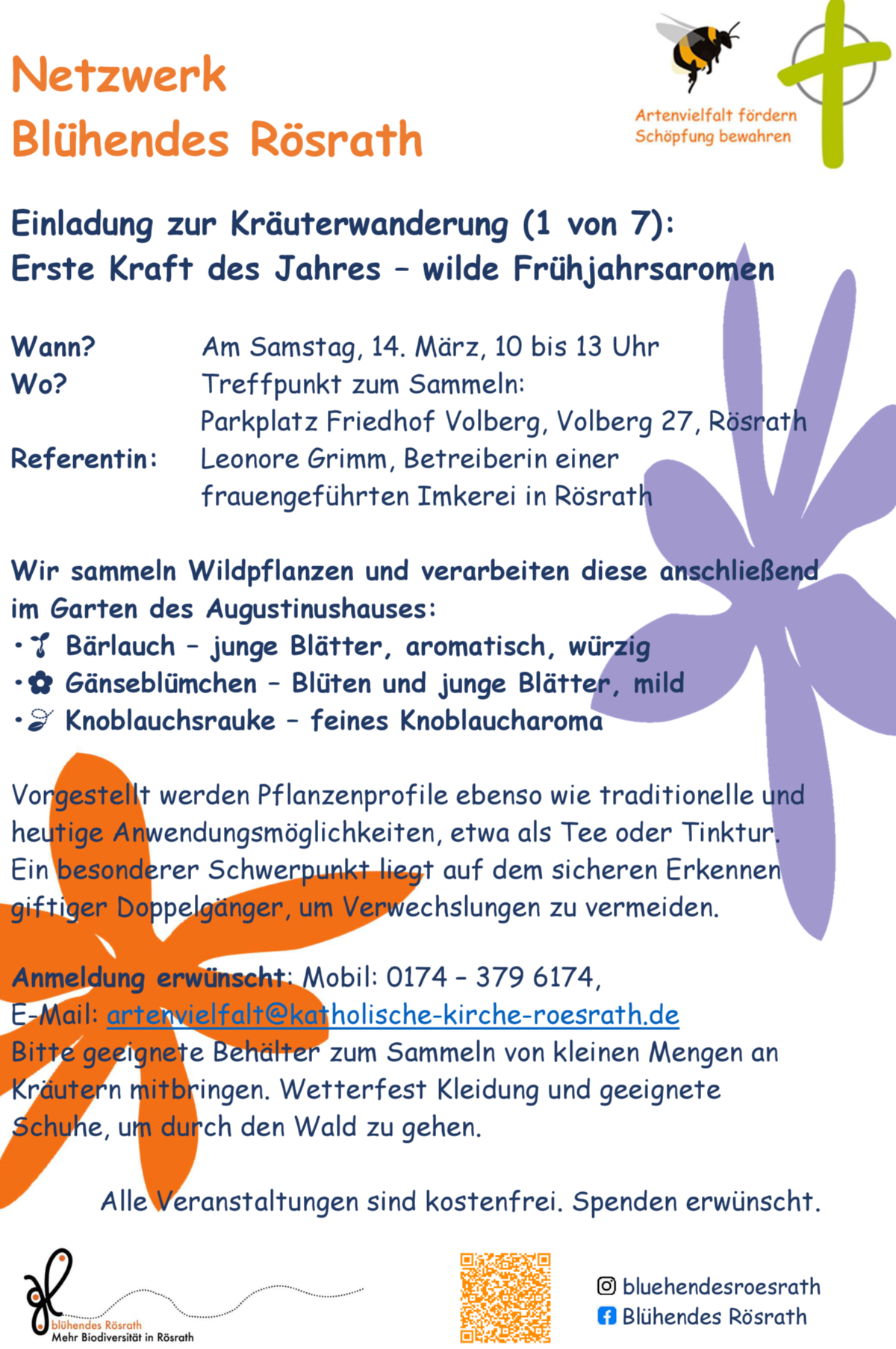 2026-02-08_Flyer_Kräuterwanderung_März_Vs2_A4 (c) Kath. Kirchengemeinde St. Nikolaus Rösrath