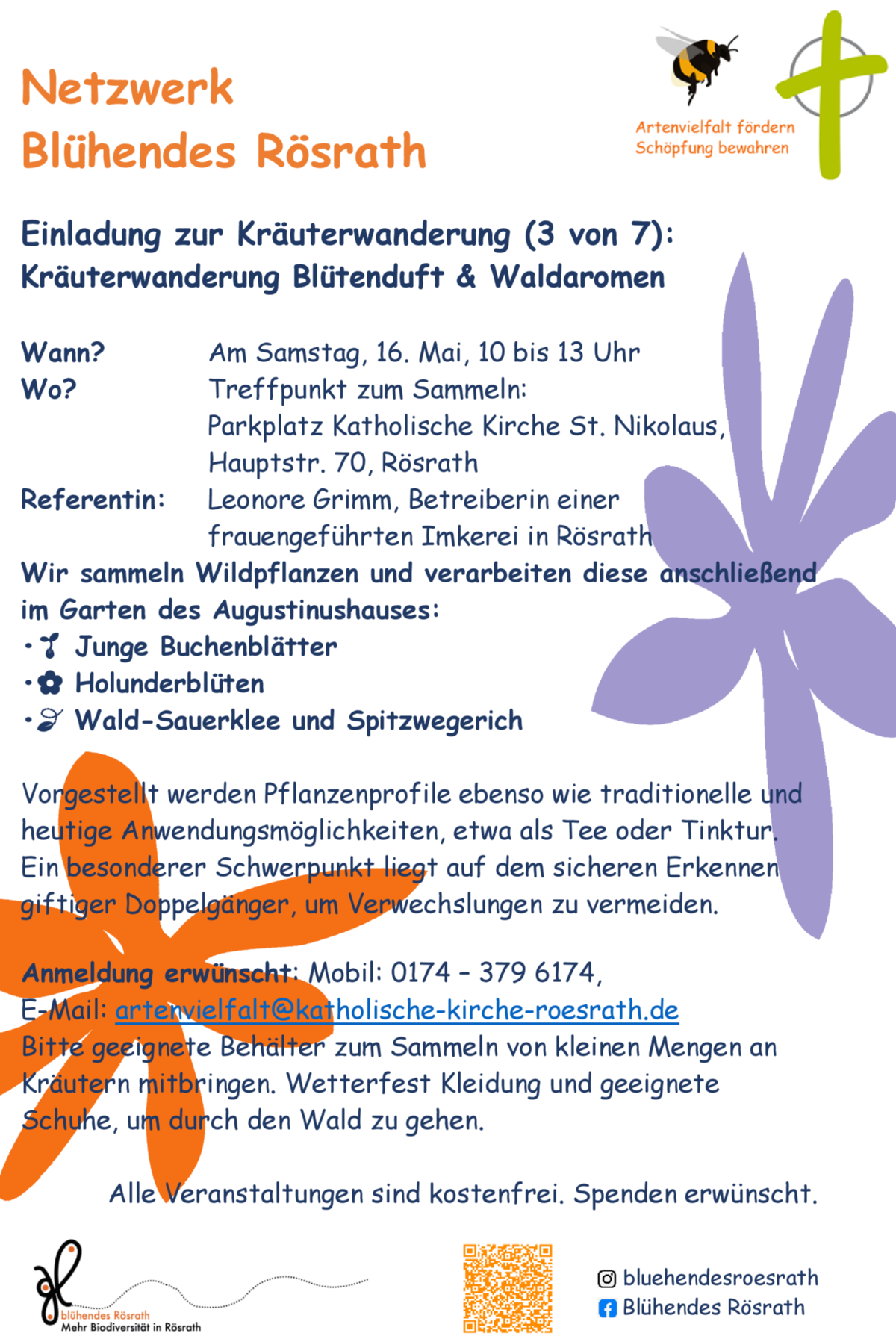 2026-03-24_Flyer_Kräuterwanderung_Mai_Vs1 (c) Kath. Kirchengemeinde St. Nikolaus Rösrath