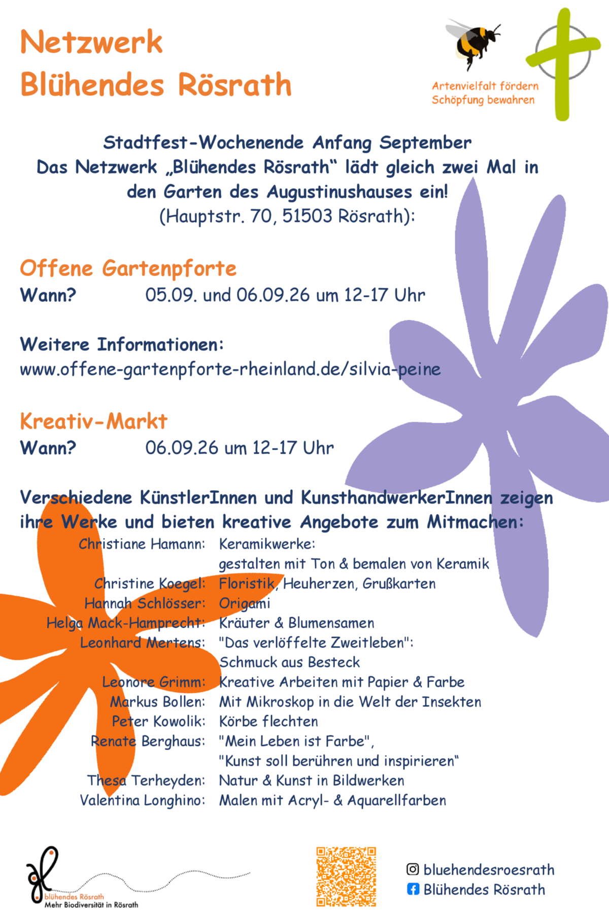2026-09_06_Flyer_Kreativmarkt_A4_Vs_1_2 (c) Blühendes Netzwerk Rösrath