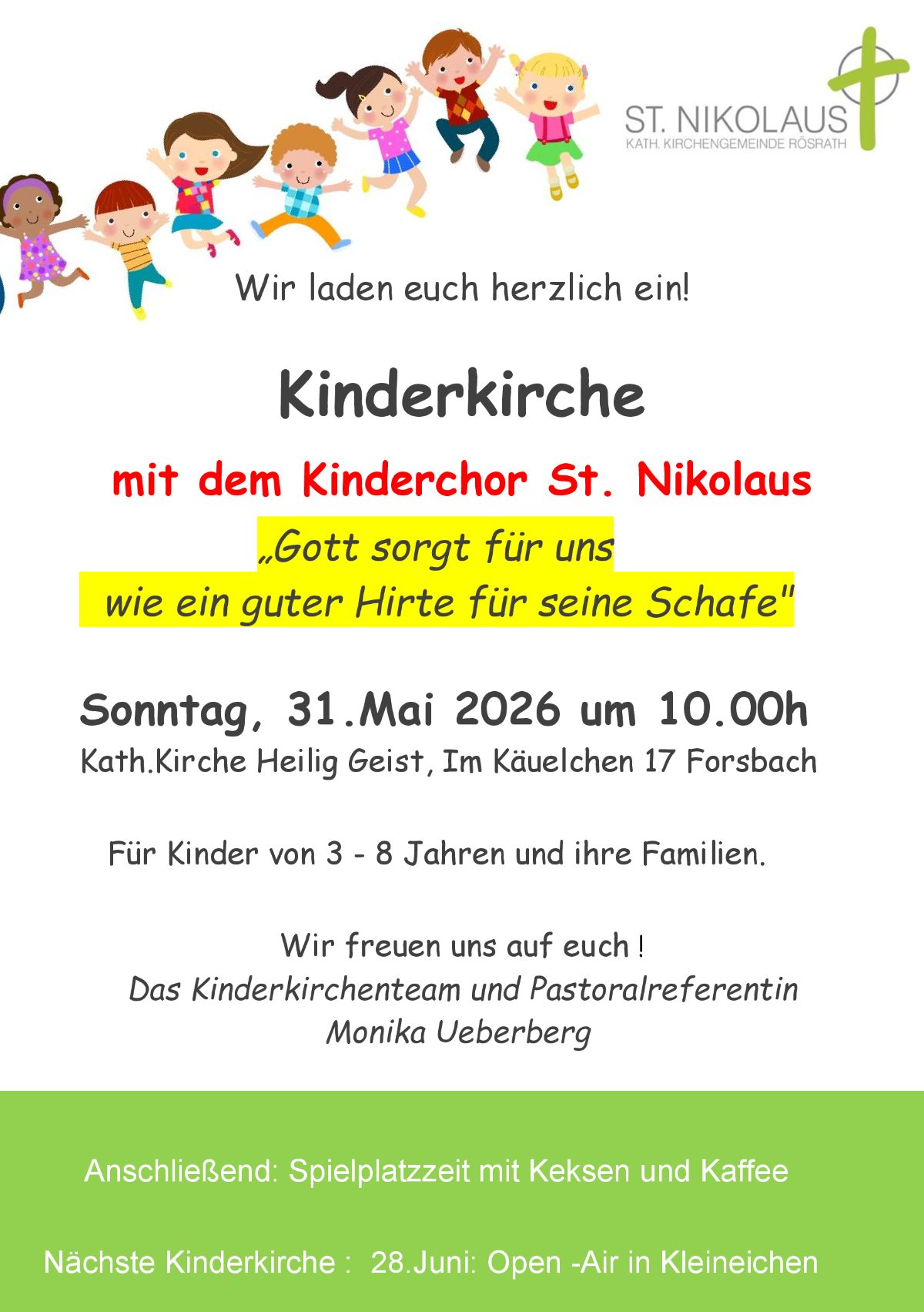 2026 Einladung_Kinderkirche Mai (c) Kath. Kirchengemeinde St. Nikolaus Rösrath