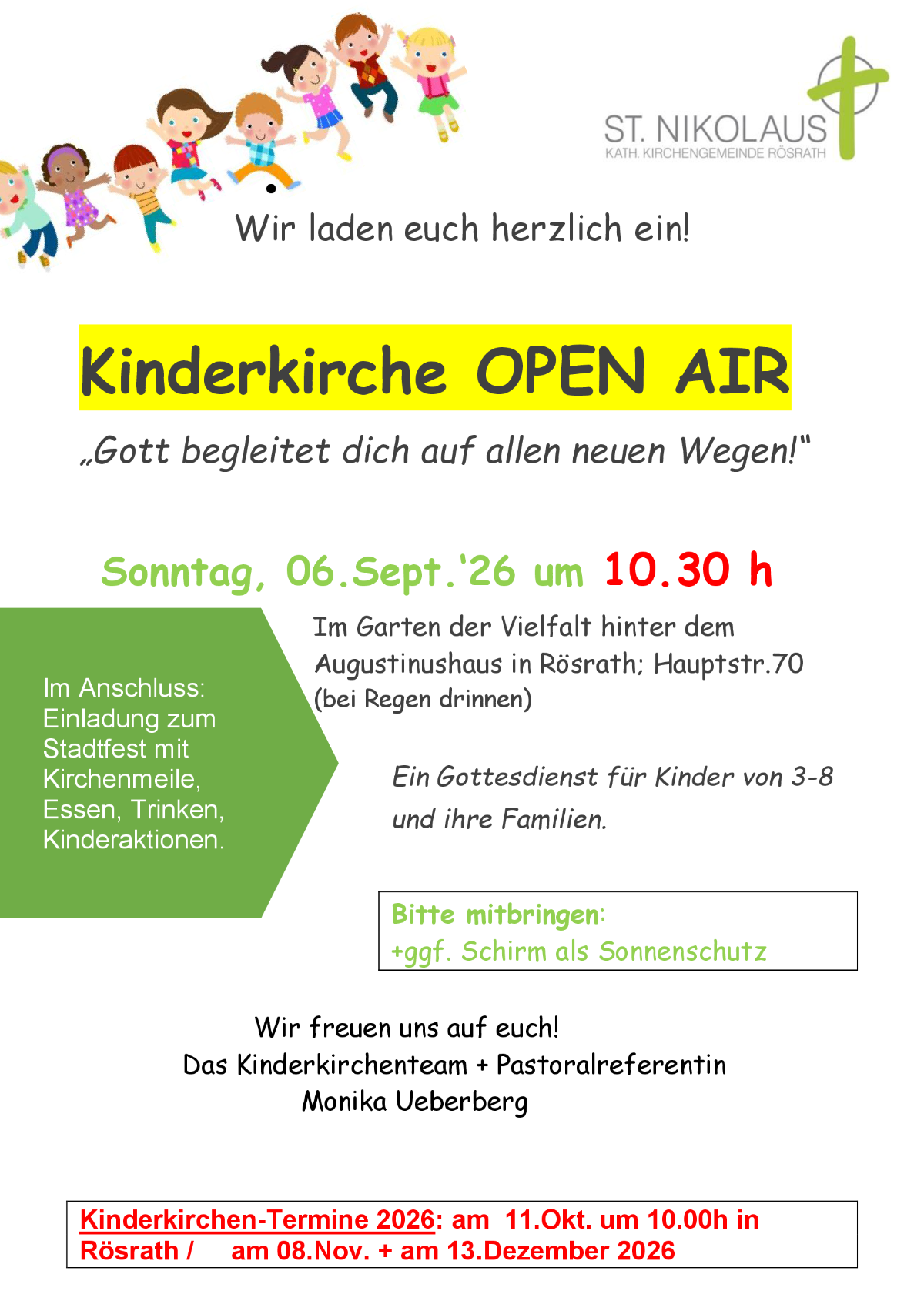 2026 Einladung_Kinderkirche Sept. (c) Kath. Kirchengemeinde St. Nikolaus Rösrath