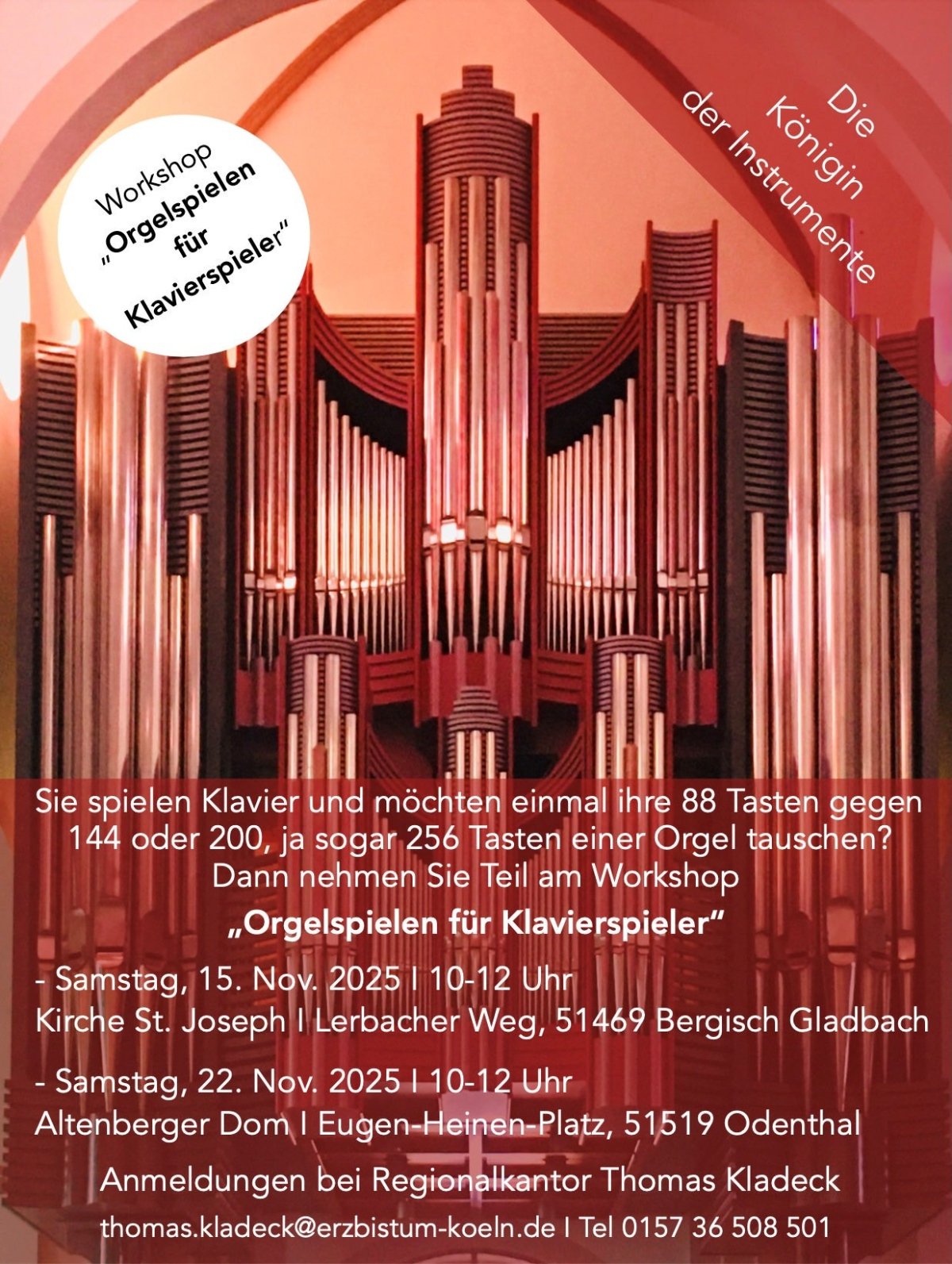 Ankündigung Workshop Orgelspielen