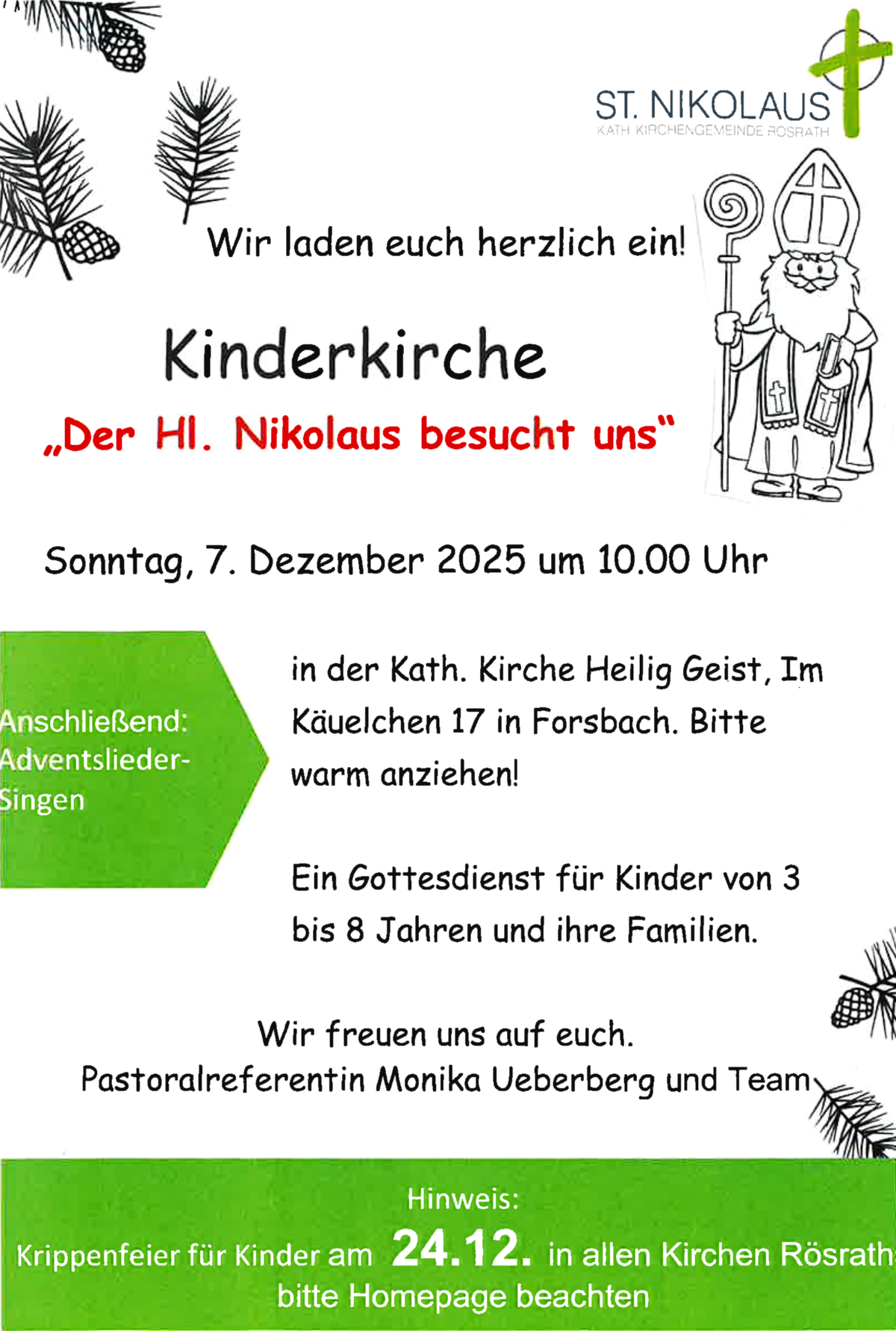 Der Nikolaus kommt  - Kinderkirche am 07.12. (c) Kath. Kirchengemeinde St. Nikolaus Rösrath