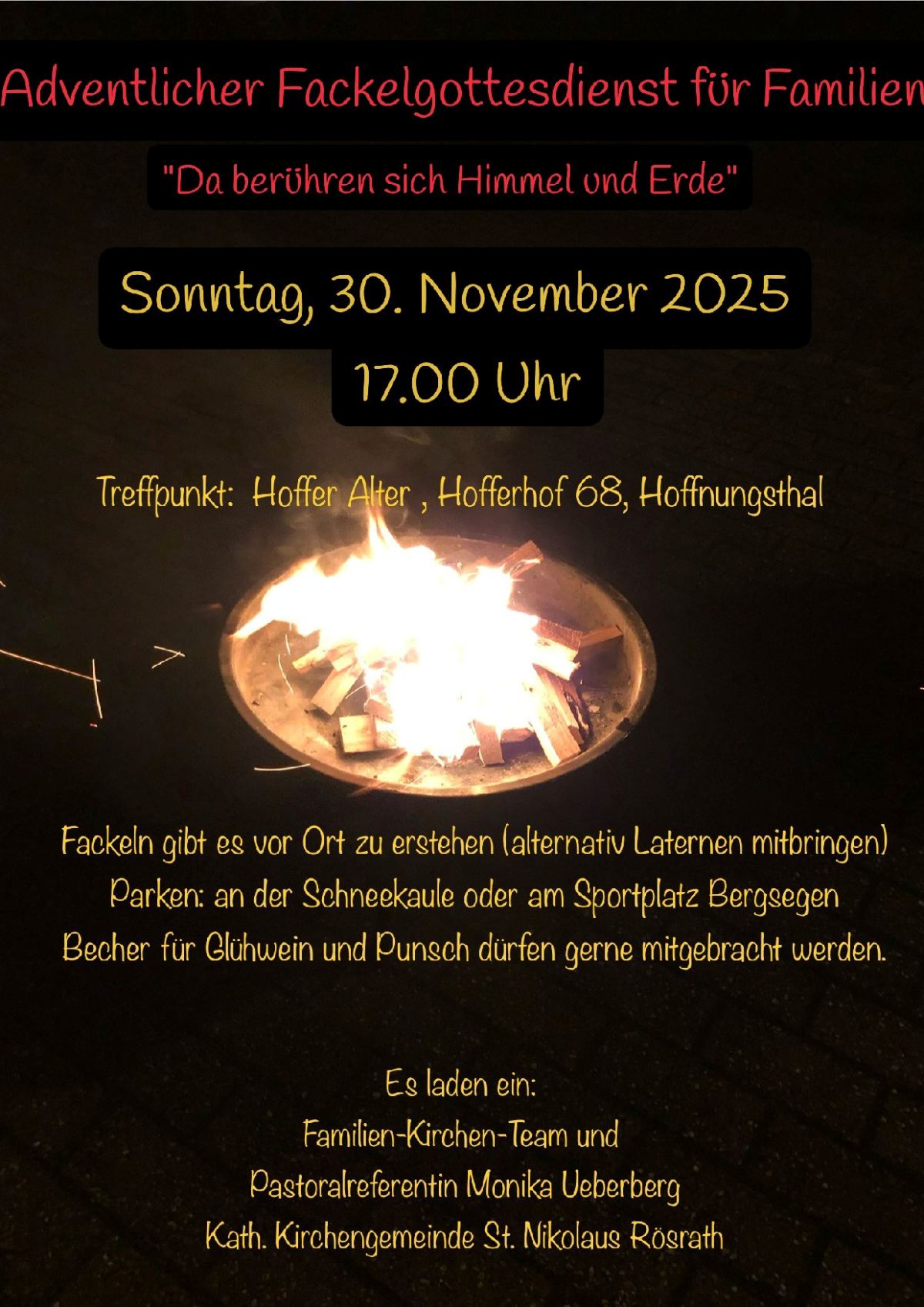 Flyer Fackelgottesdienst 2025 (c) Kath. Kirchengemeinde St. Nikolaus Rösrath