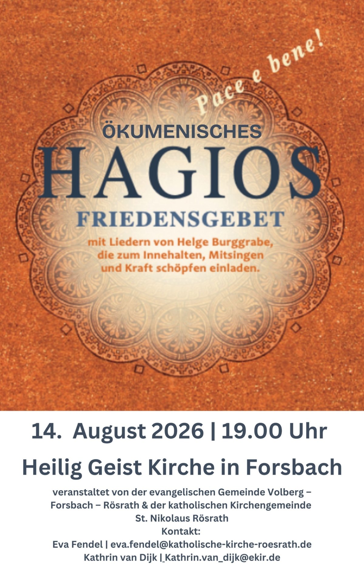 Plakat Hagios Friedensgebet (c) Anne Pesch-Gopp