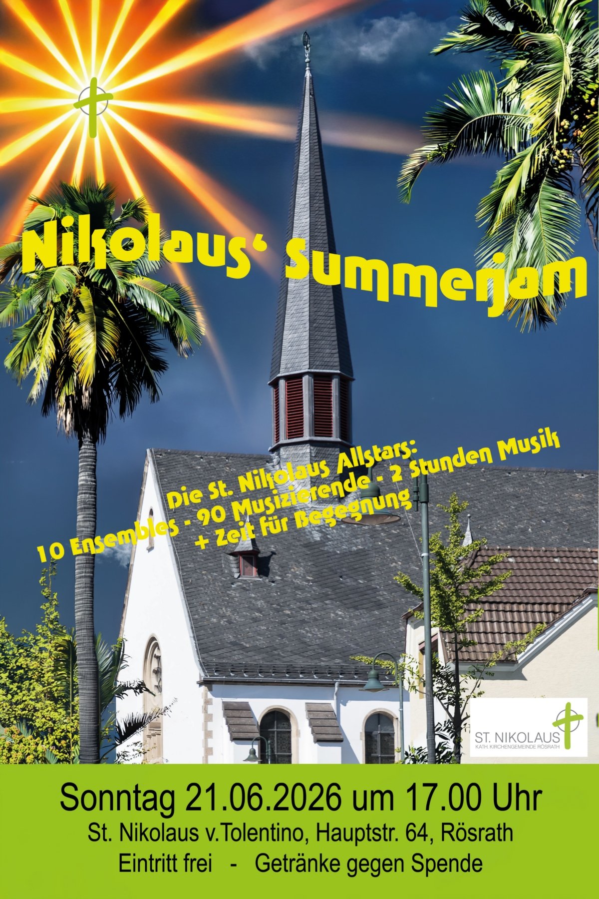 Plakat Summerjam (c) Kath. Kirchengemeinde St. Nikolaus Rösrath