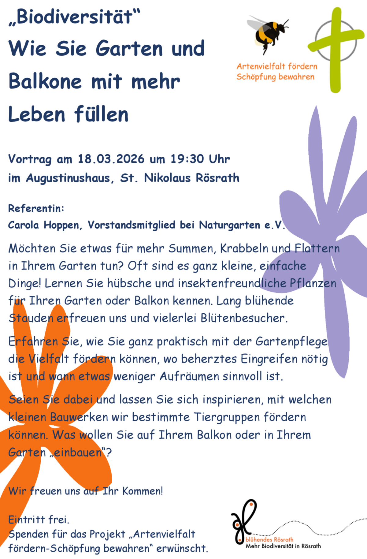 Plakat_Garten für mehr Vielfalt (c) Kath. Kirchengemeinde St. Nikolaus Rösrath
