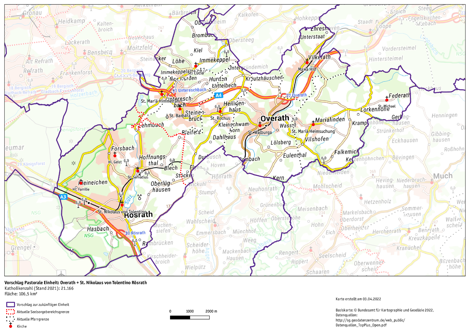 Karte Pastorale Einheit 399 400 (c) Erzbistum Köln